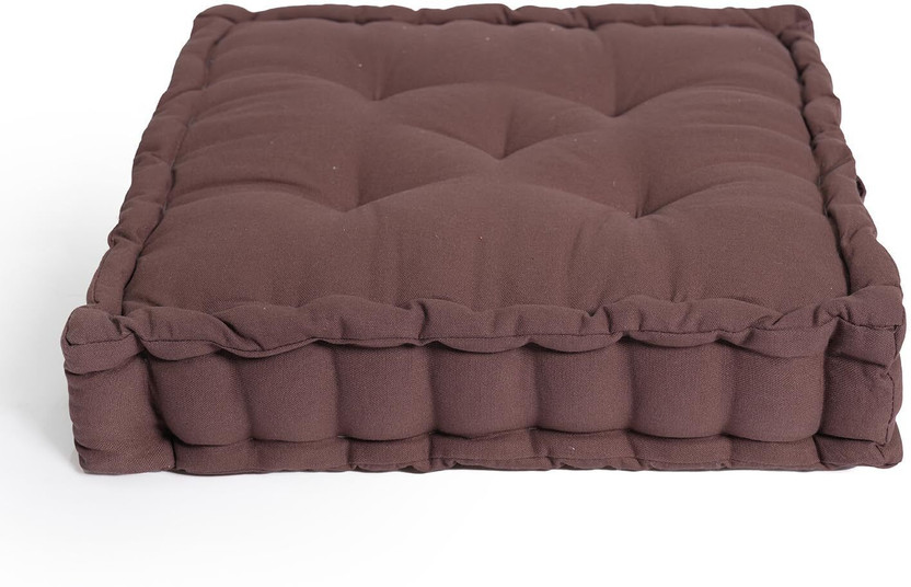 MAA BALASUNDRI HANDLOOM Cotton Floor Cushion Pack of 1 Solid Comfortable(Brown 1.3)