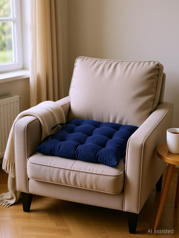 PF PF With Pickfully Cotton Chair Pad Pack of 2 Solid(Blue) - Flipkart Deal