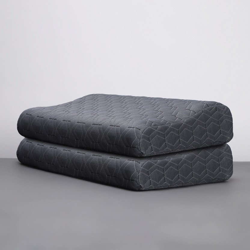 LA VERNE Memory Foam Sleeping Pillow Pack of 2 Geometric Luxury Contour(Grey)