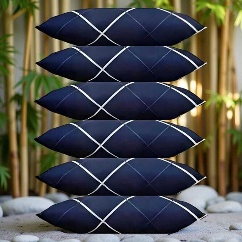 Rolling Animal Microfibre Sleeping Pillow Pack of 6 Abstract(Multicolor, White)