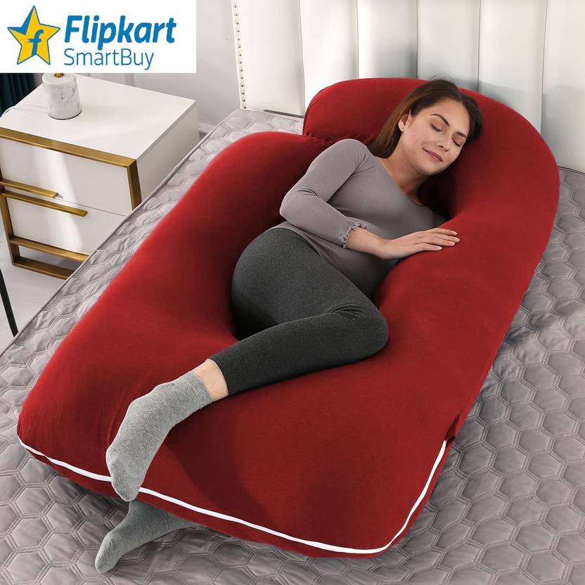 Flipkart SmartBuy J Shape Conjugate Hollow Pregnency Pillow Microfibre