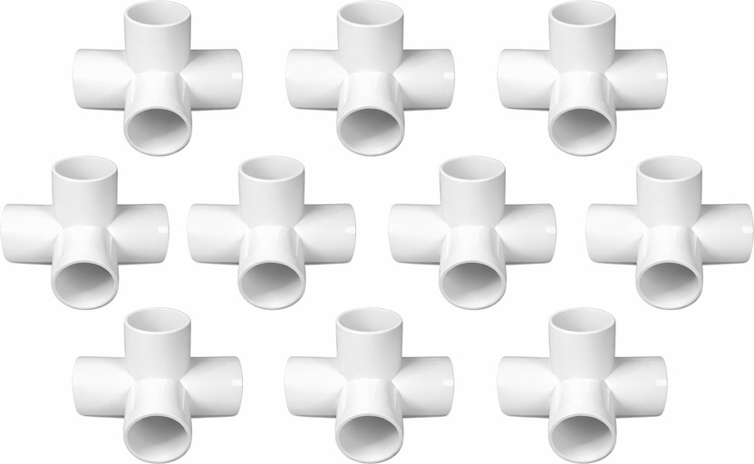 DEHRAN UPVC Pipe Fitting Connector 3/4" Inch (25mm) 4-Way 90 Degree Elbow Pipe Joint(Pack of 10)