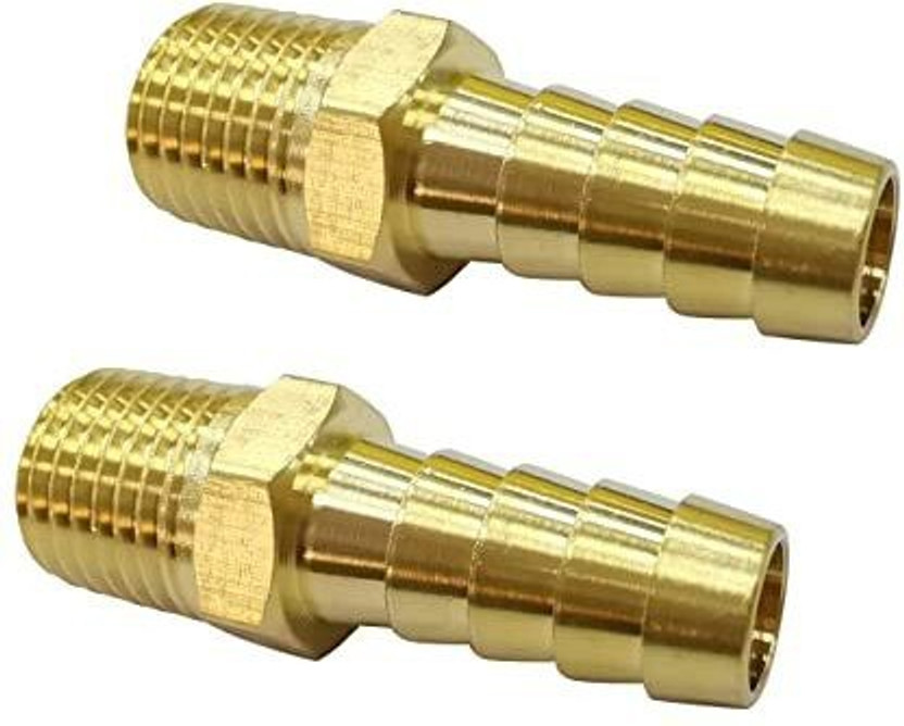 Filfora 1/2" Male Thread Pipe Fitting 8 mm Tail Connector Hose Pipe Adapters (Pack of 2) 1-Way Union Pipe Joint(Pack of 1)
