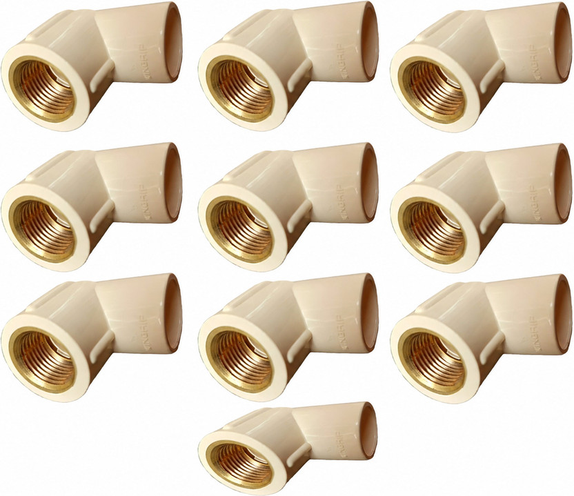 ASTRAL CPVC Brass Elbow Pipe Fittings Size- 3/4 x 1/2 inch, Pack of 10 2-Way 90 Degree Elbow Pipe Joint(Pack of 10)