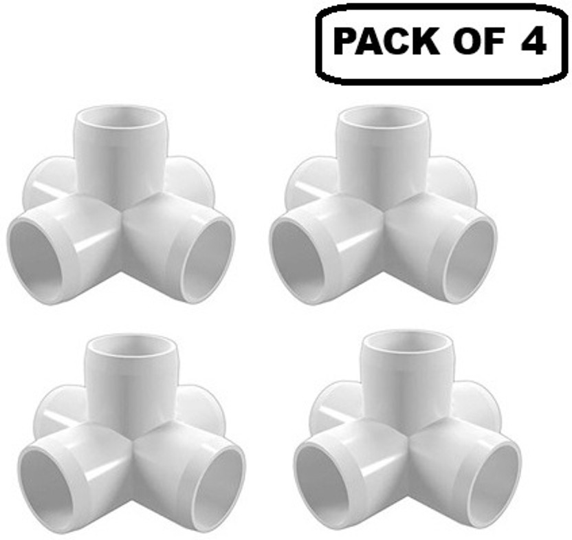 Soil to Soul UPVC 5 way cross, Furniture Grade fitting, Size-3/4 inch 5-Way Cross Pipe Joint(Pack of 4)