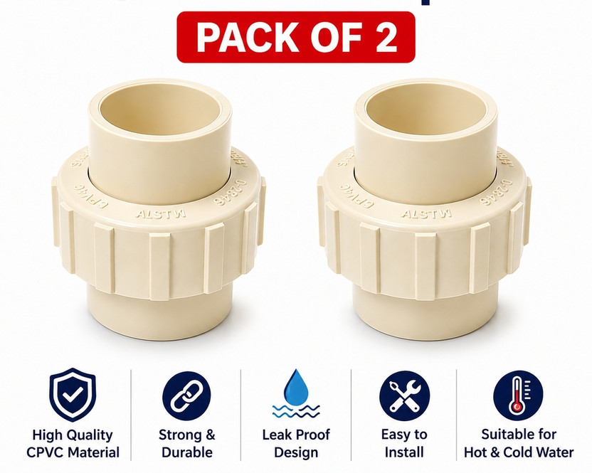 Jamal Jamal 1" Union Cpvc Pk2 pipe Fitting 2-Way Union Pipe Joint(Pack of 2) - Flipkart Deal