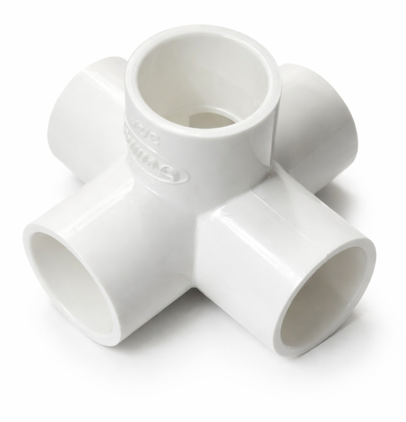DEHRAN UPVC Five Way Elbow Connector 25mm (3/4") Durable Water Pipe Fitting 5-Way 90 Degree Elbow Pipe Joint(Pack of 1)