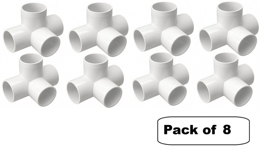 Soil to Soul UPVC 4 way elbow cross, Furniture Grade fitting, Size- 1 inch 4-Way Cross Pipe Joint(Pack of 8)