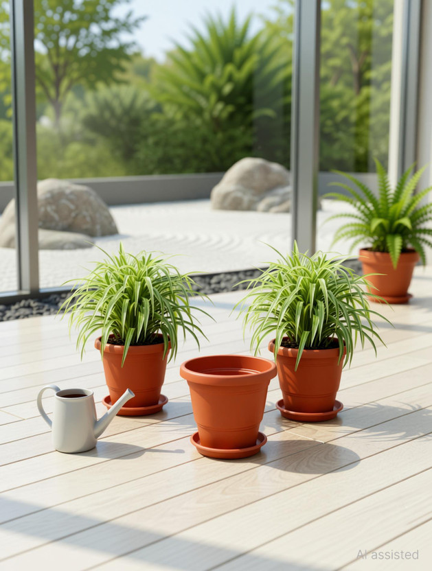 Kraft Kraft Seeds 8 Inch Flower Pots for Garden with Bottom Plate Plant Container Set(Pack of 3, Plastic) - Flipkart Deal