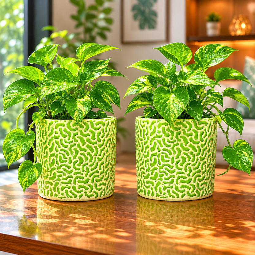 Gupta Gupta Homes Green RD-3 Pipe Ceramic Pot Size 4x4inch GH0022-12 Plant Container Set(Pack of 2, Ceramic) - Flipkart Deal