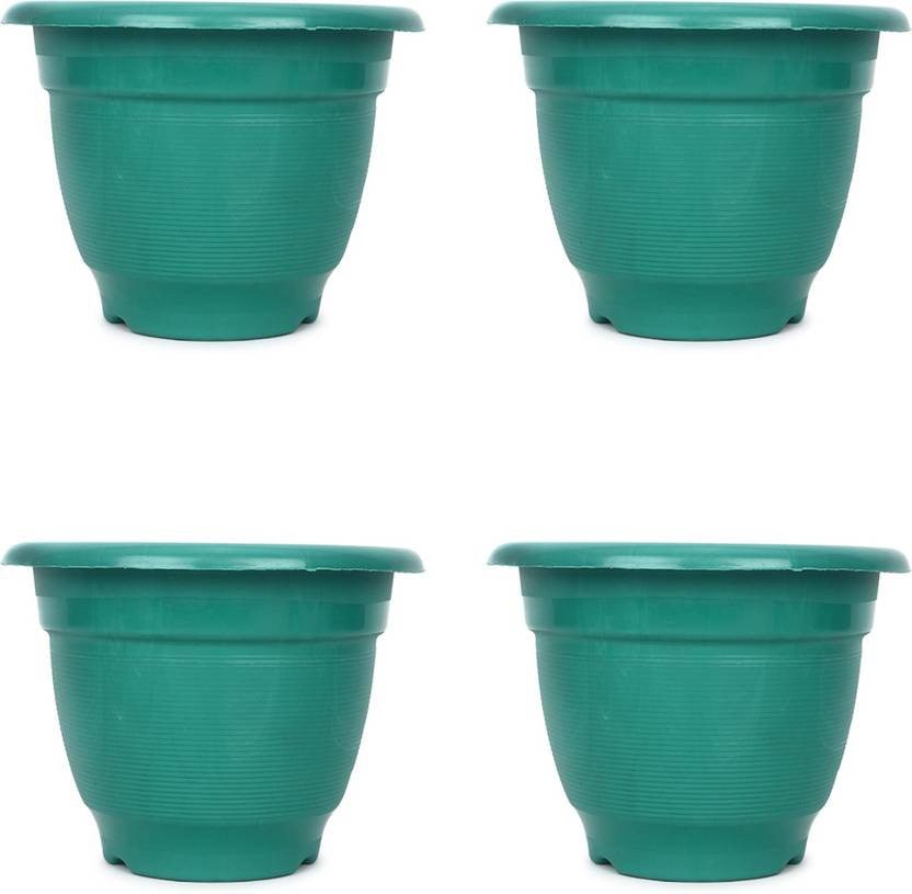 JOREN Heavy Plastic Flower/Gamla/Planter/Pot Plastic (Pack of 4) Plant