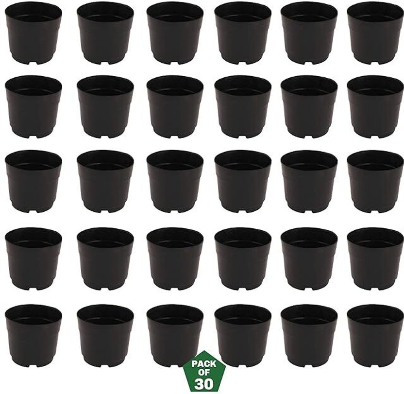 Varshney Gardening 4 inch Black Mini Nursery Flower Pot for Plant seeding tray Plant Container Set(Pack of 30, Plastic)
