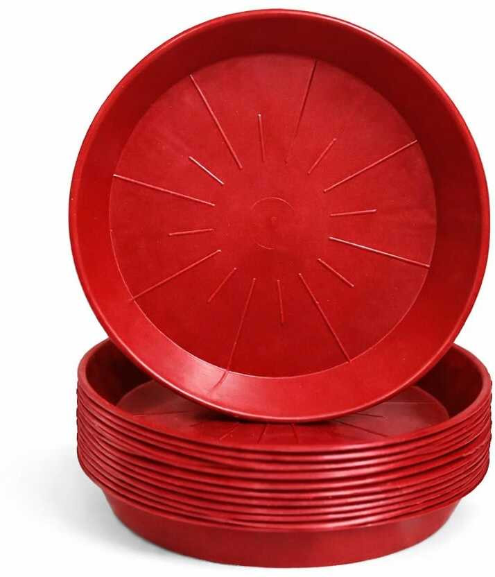 Varshney Gardening Planter Bottom Plate/Pot Saucer/Drip Tray Base Plate 9” for upto 9 inch Pots Plant Container Set(Pack of 10, Plastic)