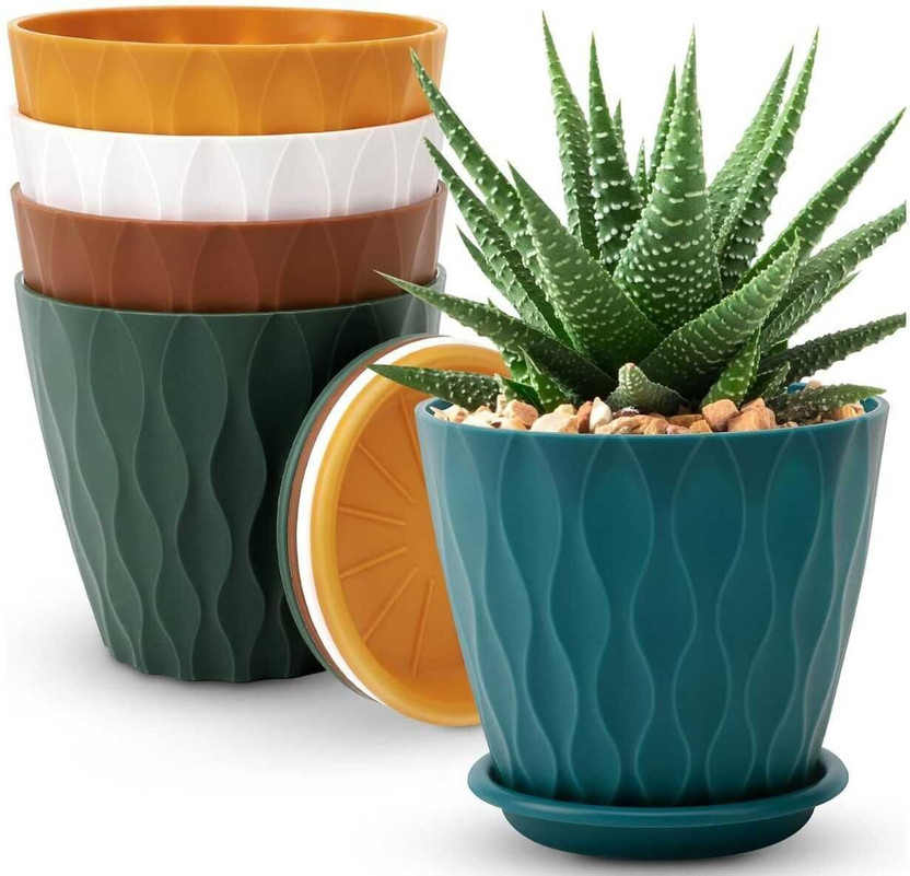 cassava pot Plant Container Set(Pack of 5, Plastic)