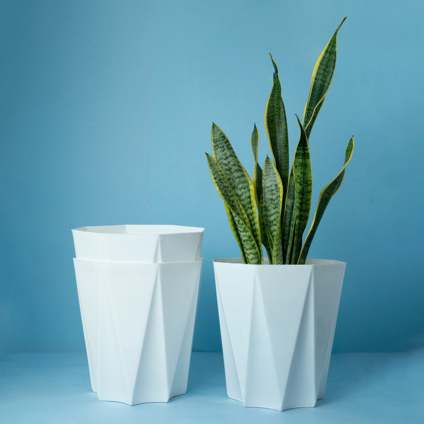 Seedsavvy "10" Inch Flower Pots for Home & Decoration Planters, Terrace, Garden Plant Plant Container Set(Pack of 3, Plastic)