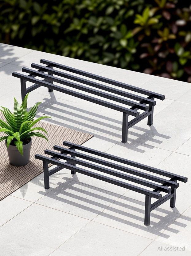 Hs Retail Tube Planter Stand for Flower Pots/Display Rack for Garden/Indoor& Outdoor/ Plant Container Set(Pack of 2, Metal)