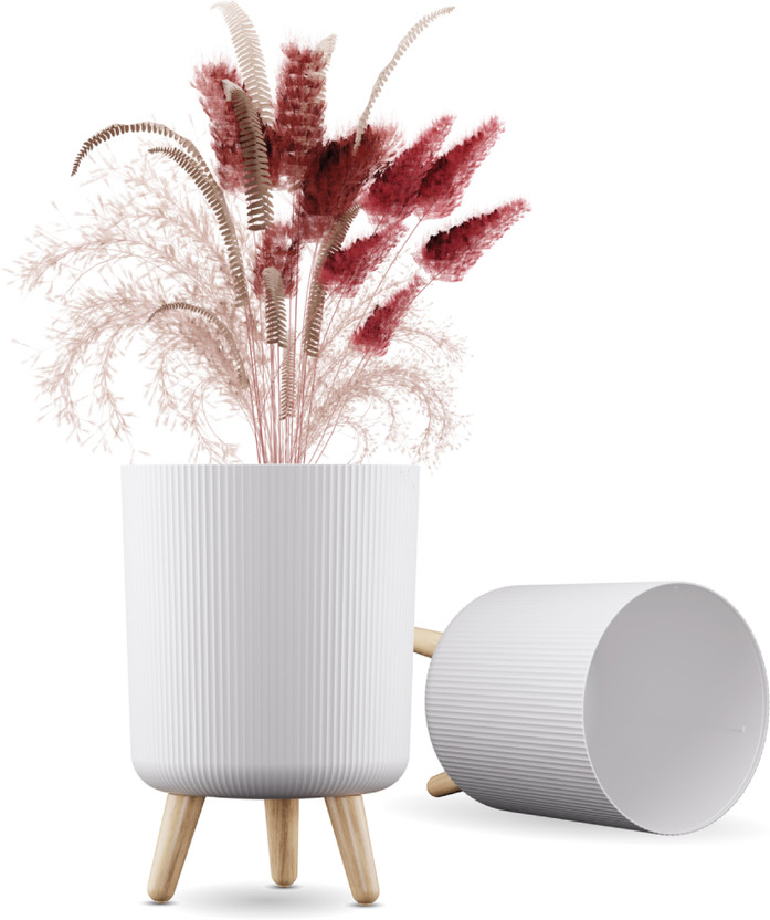 FORWAY FORWAY 10 inches Shiny Planters for Living Room, Flower Pots for Home Decoration Plant Container Set(Pack of 2, Plastic) - Flipkart Deal