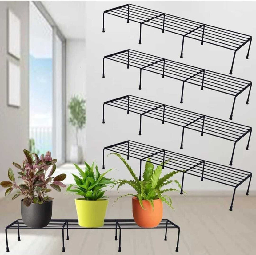 Decorexperts Iron Indoor/Outdoor Flower Pot/Plant Stand for Home Garden Balcony Living Room Plant Container Set(Pack of 4, Metal)