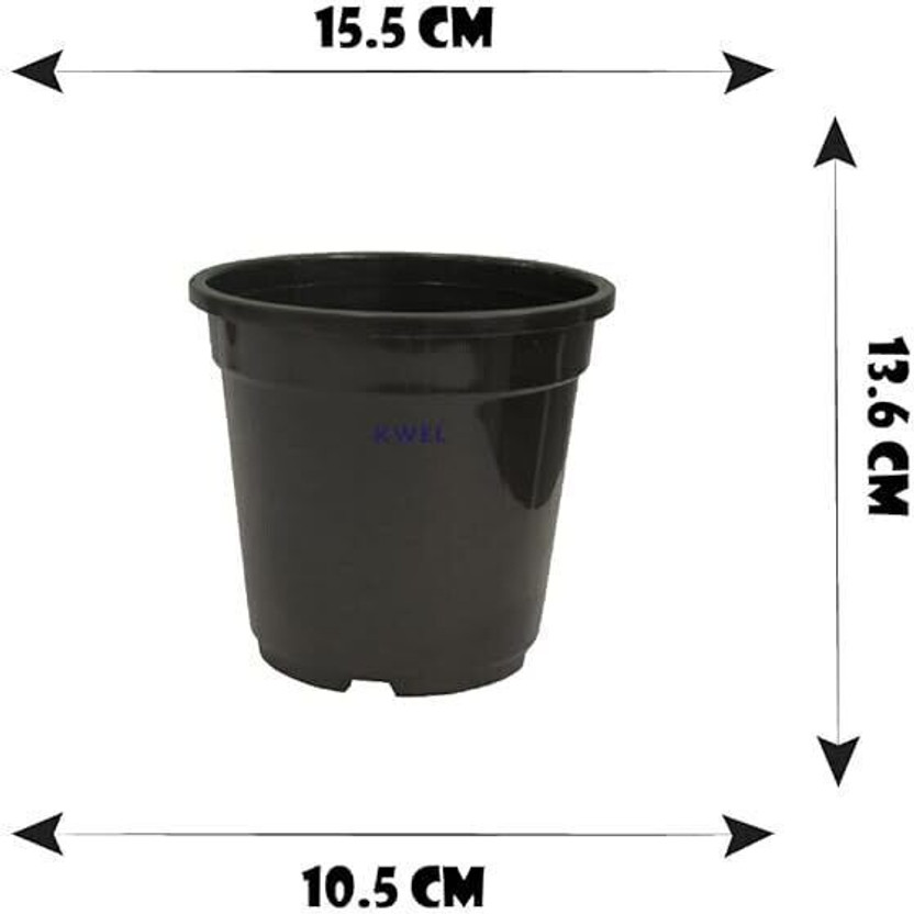 Bluevista Plastic Nursery Pots 6 Inch Black Plant Seed Starting Pot for Indoors & Outdoors Plant Container Set(Pack of 10, Plastic)