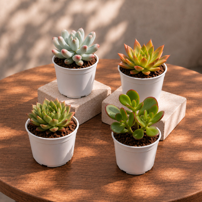 FarmStorey Succulents Plant(Pack of 4)