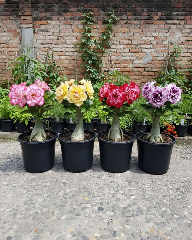 AMBRUZZ Adenium Plant(Hybrid, Pack of 4)