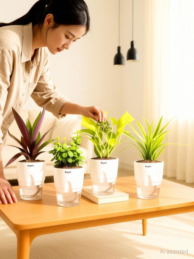 Kyari Jade Plant, Spider Plant, Golden Money Plant, Rhoeo Plant(Pack of 4)