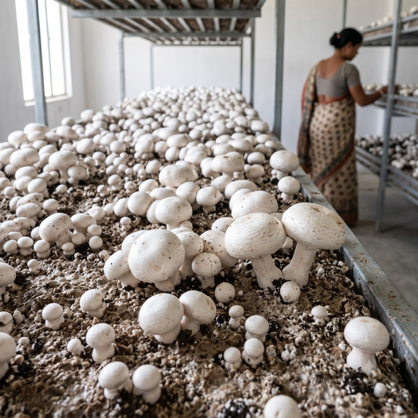 BAGDUTTA Button Mushroom Seeds, Mushroom Seeds, Button Mushroom Spawn Seed(800 g)
