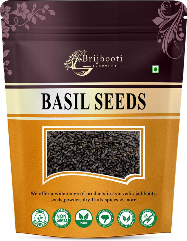 BrijBooti Sabja Seeds | Basil Seeds | Tukmaria Seeds – Organic & Natural for Weight Loss Seed(350 g)