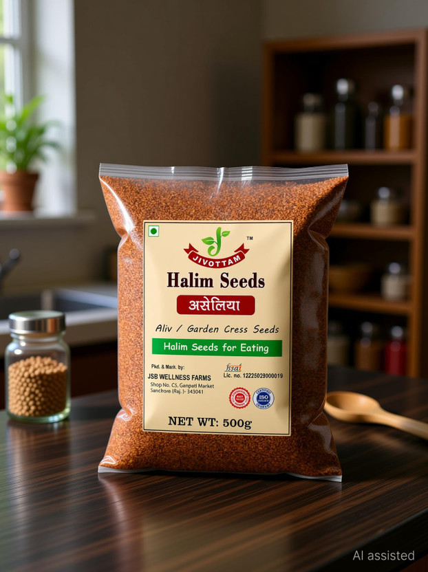 JIVOTTAM Halim Seeds 500 gram | Garden Cress Seeds, Eating, Aliv Seed(500 g)