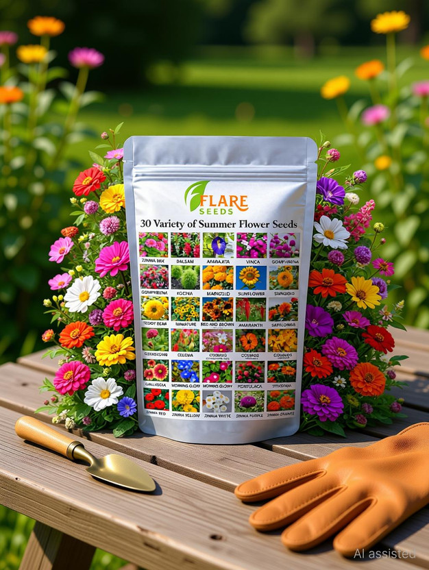 FLARE SEEDS 30 Variety Of Summer Flower Seeds Combo Pack For Home Gardening Seed(30 g)
