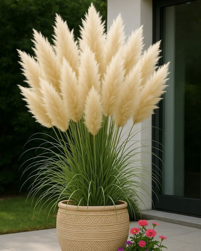 Radha Krishna Agriculture RADHA KRISHNA AGRICULTURE® Imported Light Cream Color Ornamental Grass Seed(5 g)