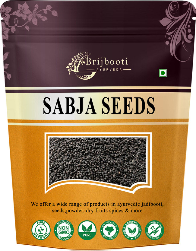 BrijBooti Sabja Seeds | Basil Seeds | Tukmaria Seeds – Organic & Natural for Weight Loss Seed(350 g)