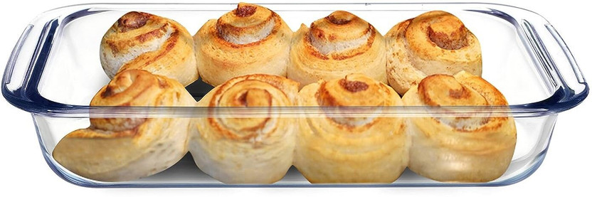 Cutting EDGE Ignus Bake and Serve Rectangle Glass Dish Pan | Oven/Microwave Safe (1600 ml) Baking Dish(Microwave Safe)