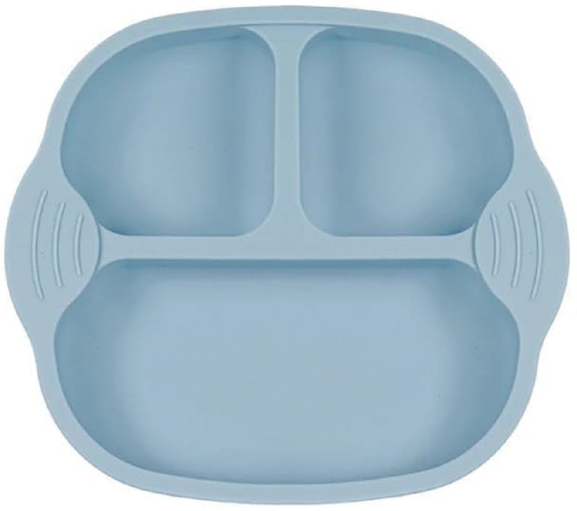 Simois Suction Plate for Baby with Divided Design Raised Edge Suction Plate for Feeding Sectioned Plate