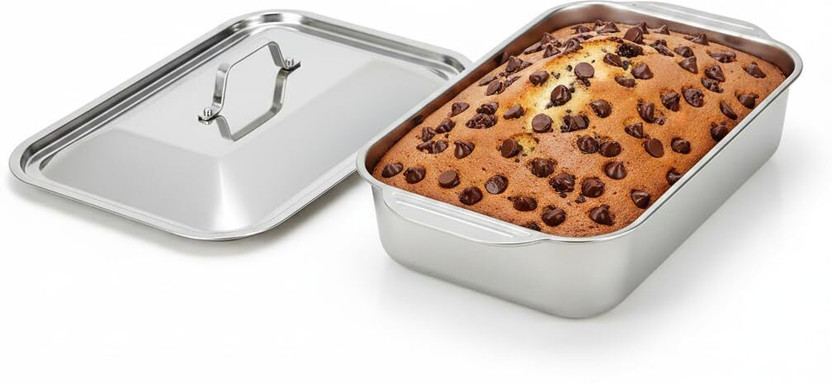 PRATYADH Stainless Steel Deep Lasagna Baking Sheet Pan Baking Pan(Microwave Safe)