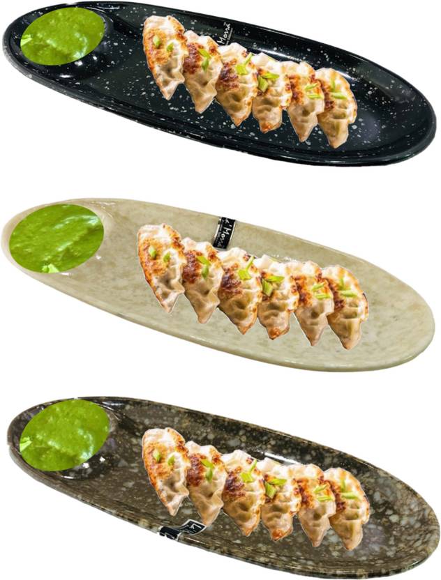 DLM Melamine Chip dip serving platter partition plate dinnerware snacks