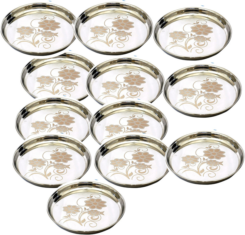 LEROYAL Family Pack Thali/Khumcha Dinner Plate(Pack of 12)