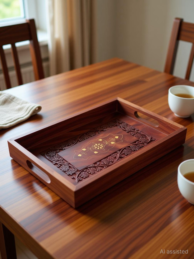All in one family mart Sheesham wooden tray Tray