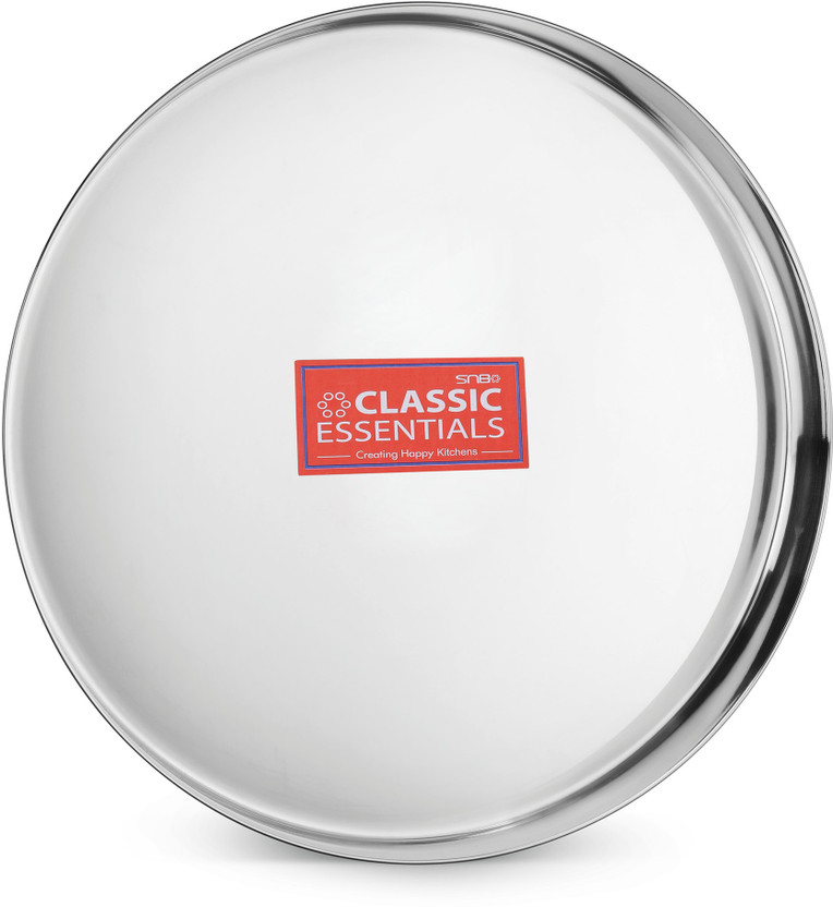 Classic Essentials Stainless Steel Khomcha Dinner Plate | Thali-11inch Dinner Plate