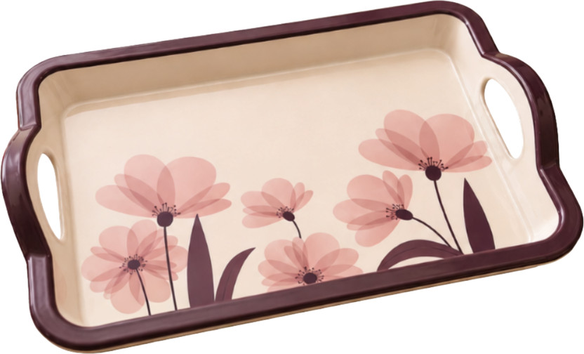 Flipkart B S MELAMINE TAJ Floral Grace TT-4 Melamine Serving Tray | 27 cm Tea & Snack Tray Tray - Flipkart Deal