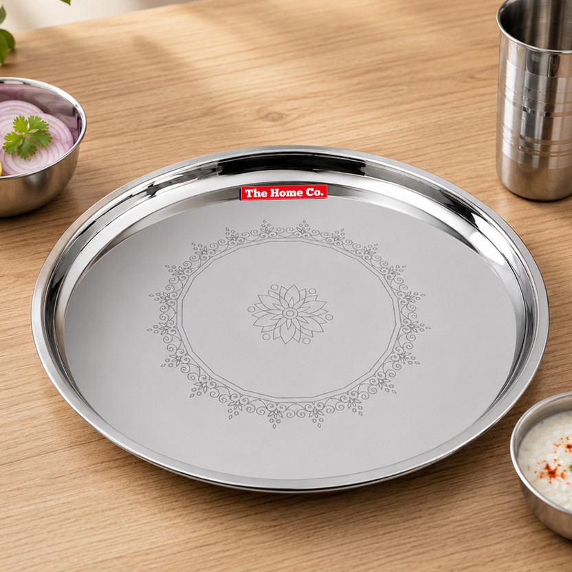 The Home Co Plate Set Steel Plate Set 6 Dinner Plates Full Size 26.5 cm Plates Steel Dinner Plate