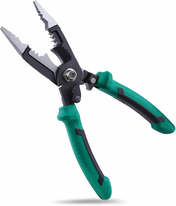 uptodatetools 6-in-1 Wire Stripper Electrician Plier Crimping Plier Cable Cutter Lineman Plier(Length : 8 inch)