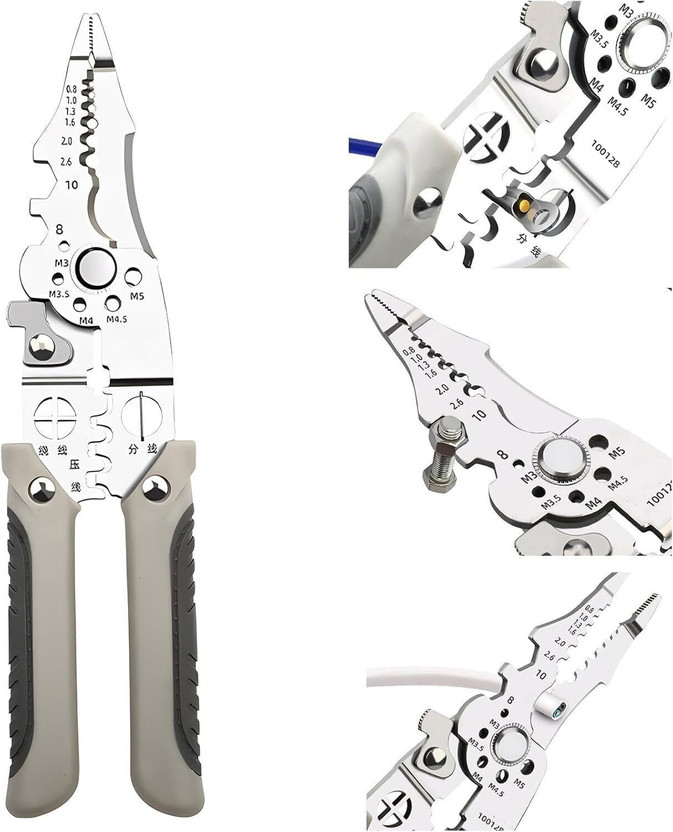JANCOM Multifunction Wire Stripper Groove Plier(Length : 7.48 inch)