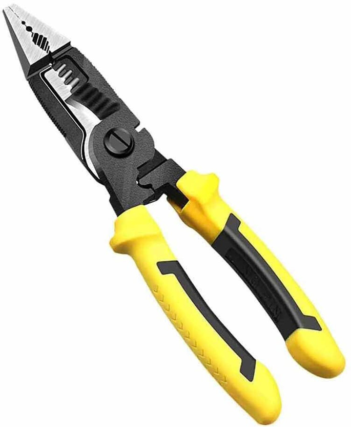 PKT 6 -in-1 Multi-Functional Wire stripping pliers, electricians often use pliers, Lineman Plier(Length : 8 inch)