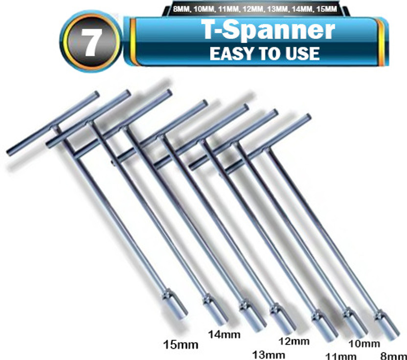cvix CV0 STEEL T SPANNER - 8MM, 10MM, 11MM, 12MM, 13MM, 14MM, 15MM Slip Joint Plier(Length : 8 inch)