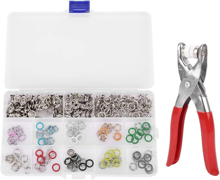 XAMA Multicolor Button Fasteners tool Kit Metal Punch plier for cloth stitching Punch Plier(Length : 6 inch)