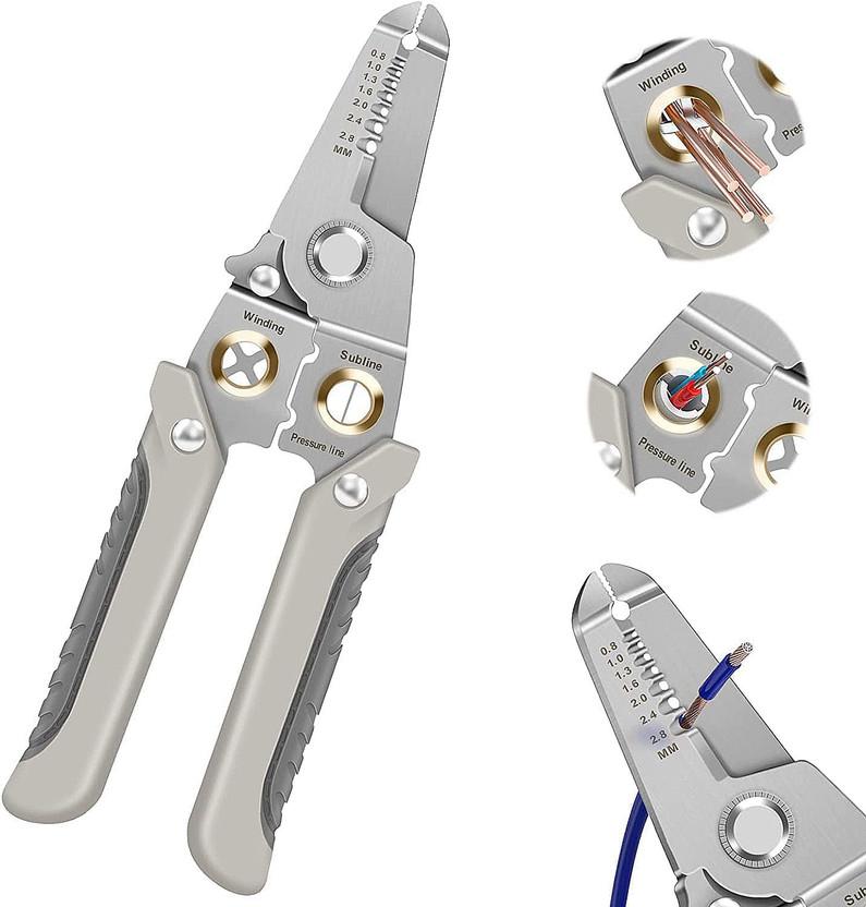 ELIE INDIA Wire Stripper for Electrician, Multifunction Wire Plier Tool, 6 in 1 Strippers Pincer Plier(Length : 7 inch)