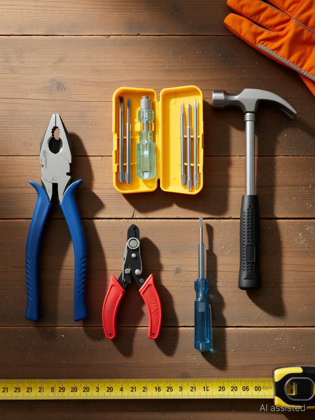 Hillgrove HGCM507M1 Combination Pilash with Wire Cutter, Line Tester, Hammer, Screwdriver Lineman Plier(Length : 8 inch)