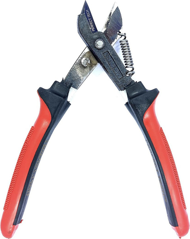 PERFECT TECH PERFECT 8" (KATIYA) TIN CUTTER SNIP HEAVY DUTY WITH DOUBLE COLOUR RUBBER SLEEVES Lineman Plier(Length : 8 inch)