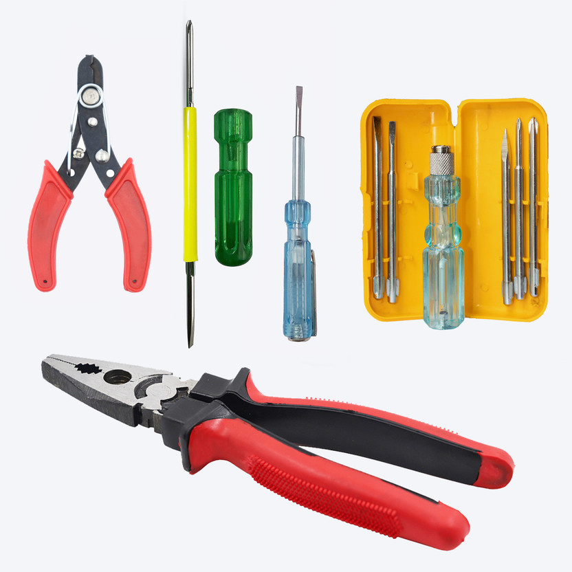 Walkers WKCB137M1 8"inch Combination Plier with Wire Cutter+Line Tester+5in1 Screwdriver Lineman Plier(Length : 8 inch)